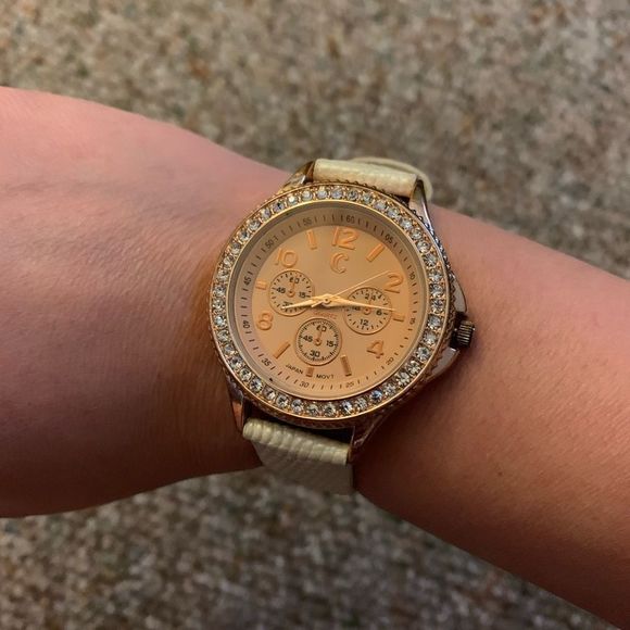 Women’s Gold Stainless Steel Watch CZ Diamond